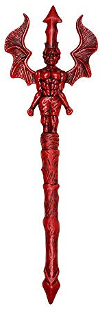 Boland 00573 - Teufel Dreizack Deluxe, 1 Stück, Länge 73 cm, Farbe: Schwarz-Rot, aus Kunststoff, Waffe mit Teufel am Griff, Kostüm, Verkleidung, Accessoire, Mottoparty, Halloween, Karneval, Fasching