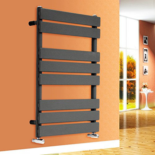 NRG 800x600 Flat Panel Heated Towel Rail Bathroom Rad Radiator Anthracite for Living Room and Kitchen