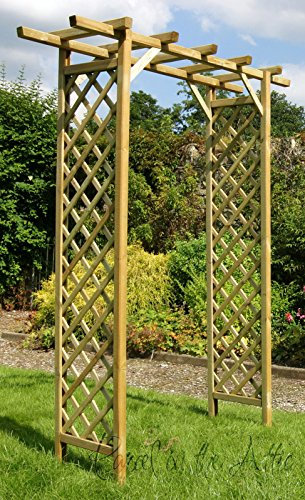 Coruna Garden Arch Flat top with side rellis - 10 Year warranty against rot