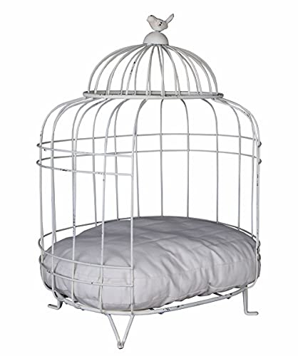 Vogelkäfig Weiss Voliere inkl. Kissen Dekokäfig Käfig Shabby Chic etg103 Palazzo Exclusiv