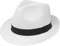 Lipodo White City Trilby Damen/Herren - Hut aus 100% Papierstroh - Sonnenhut in S, M, L, XL - Made in Italy - Strohhut in Weiß mit Ripsband - Frühjahr/Sommer weiß L (58-59 cm)