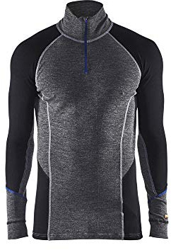 Blakläder 4899173296994XL Zippkragen-Unterhemd Warm in grau, Mittelgrau/Schwarz