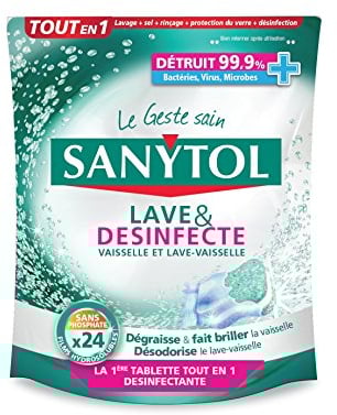 Sanytol Tablette Désinfectante Lave-Vaisselle 24 Tablettes - Lot de 3