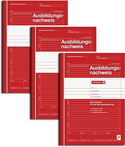 BRUNNEN (Ausbildungsnachweisheft, A4, 28 Blatt) (3, A4 (rot))
