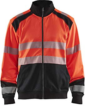 Blaklader 355825285599M Sweatshirt mit Reissverschluss, High Vis Rot/Schwarz, Größe M