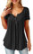 Beluring Ladies Short Sleeve Tunic Tops Basic Tees Shirts Blouse Black Size 12 14