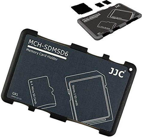 JJC Speicherkarten Etui Leichte Aufbewahrung Schutzhüllen für 2 SDXC SDHC SD Karten und 4 Micro SD Karten