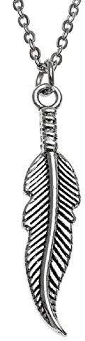 BellaMira 'You are my angel' 18K Rose Gold Feather Earrings Necklace Bangle Bracelet Adjustable Fine Jewellery For Women Girls In Retail Gift Box … (Silver Feather Necklace)