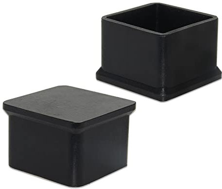 Flyshop Lot de 4 Capuchons de Pieds de Chaise, de Table, de Chaise, de Sol, de Forme carrée, en Silicone Durable, 40 x 40 mm (4,0 x 4,0 cm), Noir