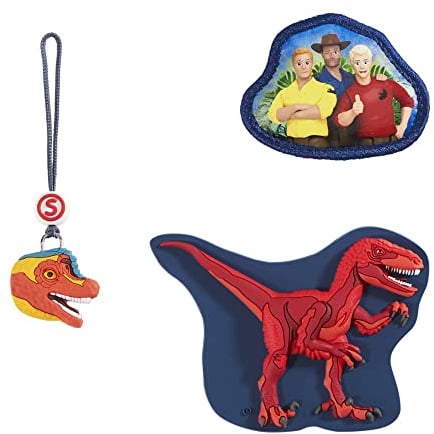 Step by Step Magic Mags Schleich® Dinosaurs Velociraptor“, 3-teilig, 2 Magnet-Applikationen und 1 Anhänger, als Ergänzung für den Schulranzen oder Vorschulrucksack, für Jungen