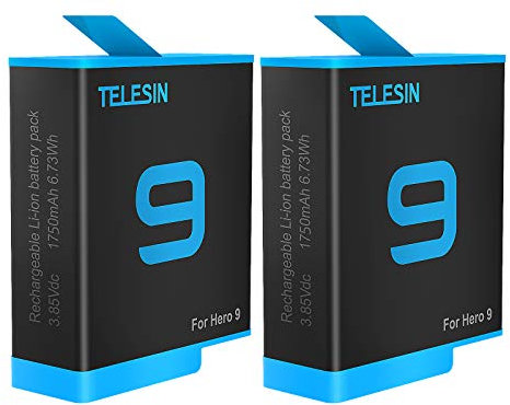 Topchances GoPro Rechargeable Batteries for Gopro Hero 9 Black Original Replacement Battery Pack Accessories (Two batteries)