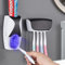 Presse-dentifrice et support de brosse à dents, distributeur automatique de dentifrice pour une utilisation familiale (noir)