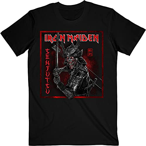 Iron Maiden Senjutsu Cover Distressed Red Official Tee T-Shirt Mens Unisex (X-Large)
