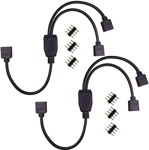 PAUTIX 2pcs 4 pin 1 zu 2 LED Steifen Splitter kabel,4 Pin Connector for CCT COB led strip RGB LED Band Eckverbinder Stecker LED Strip Anschlusskable