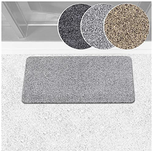 ANRO Schmutzfangteppich Matte Teppich Läufer Flurläufer Bodenbelag Schmutzfangläufer Sauberlaufmatte Meterware Dover Grau 40x80cm