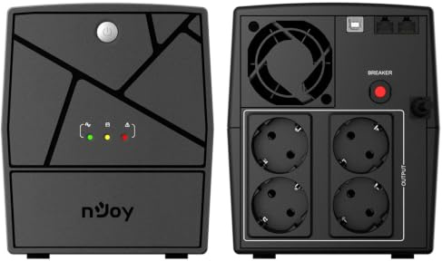 NJOY Keen 2000 Gruppo di Continuità 2000VA 1200W | Protezione Blackout e Sbalzi di Tensione | Line Interactive AVR | UPS per PC Modem Router Videosorveglianza | Software Gestione | 4 Uscite Schuko
