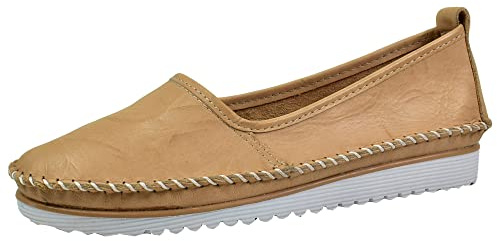 Andrea Conti Damen Slipper Leder zeitlos sportlich mit Keilabsatz 0021713, Größe:41 EU, Farbe:Braun