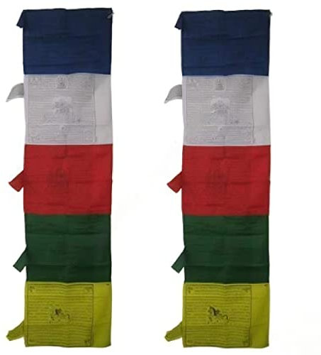 Buddhist Vertical Prayer flag | large cotton Buddhist prayer Flag 195 x 45 cm