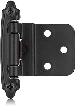 Vallecloud 4 Pack (2 Pair) 3/8 Inset Matte Black Self Closing Cabinet Hinges for Offset Kitchen Cabinet Door, Face Frame Semi Concealed Kitchen Cabinet Hinges
