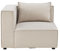 Juskys Ecksofa Links Domas - modulares Sofa in Stoff Beige - Wohnzimmer Couch mit Armlehne & Kissen - Modulsofa 130 kg belastbar - Wohnlandschaft