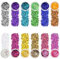 Littlegaofeithing 12Pcs Paillette Cosmétiques Glitter Fines,Paillettes de Corps pour Visage, Cheveux, Halloween, Fête(Rose, blanc, cyan et autres couleurs claires)