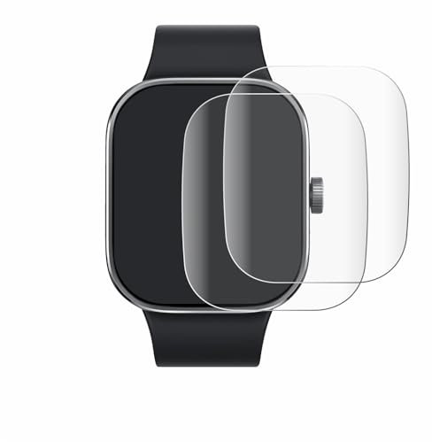 BROTECT 2 Stück Full-Cover Schutzfolie für Xiaomi Redmi Watch 4 Full-Screen Displayschutz-Folie [3D Curved, Anti-Fingerprint, Kristall-Klar]