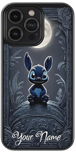 iPhone 6 PLUS/+ Compatible Personalised Phone Case, Stitch Moon Protective Bumper Cover, Anti-Scratch, Anti-Drop Case, Raised Camera Lens Protection, Sidewall Bumper, ShockProof Drop Protection