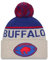 New Era Buffalo Bills NFL 2024 Sideline Historic Sport Knit Beige Blau Bommelmütze - One-Size