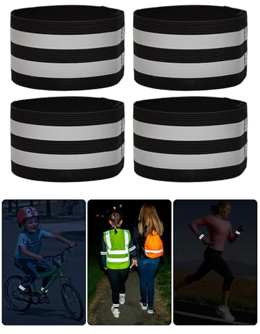 Donluhu Fahrrad Hosenklammer Schwarz, Fahrrad Hosenschutz mit Reflektierendes Band, Hosenband Fahrrad, Hosenclip Fahrrad, 30 * 5 cm Reflektorband