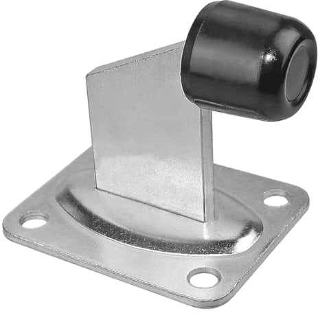 Butée de porte avec tampon en caoutchouc 100 x 80 mm pour portails roulants et portes lourdes, butée de sol, blanc