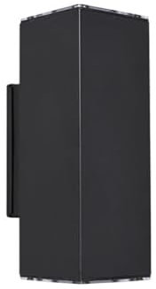 MeLiTec LED-Wandleuchte, Außen-Wandlampe, Up- and Downlight, Outdoor, 146-1, Betrieb über Strom, Up and Down-Leuchte für außen und innen, eckig, aus Edelstahl, schwarz matt, IP44