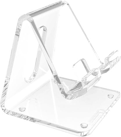 Povanjer Klarer Telefonständer,Handyständer aus Acryl - Tragbarer Telefonhalter, kompatibel mit 4-10 Zoll Telefon, Schalter, Smartphone, Pad, Schreibtischzubehör,