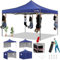 Hoteel Tonnelle de Jardin Extérieur Pliante 3x3 Imperméable, Barnum Pliant 3x3 Professionnel Tonnelle avec 4 Parois Latérales Protection UV 50+ pour Fête, Festival, Camping, Bleu foncé