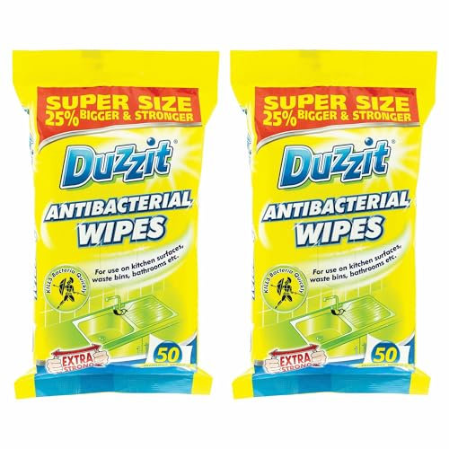 (Set of 2) All Purpose Anti-Bacterial Wipes | Disinfecting and Antimicrobial Cleaning Wipes for Home, Office & Travel Use | Effective on Surfaces and Hands (Anti-Bacterial Wipes - 50)