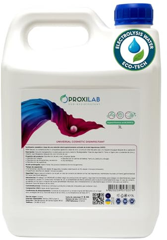 Proxilab 3L – Solution d’hygiène à base d’acide hypochloreux | Sans alcool ni parfum, sûre pour la peau | Pour salons de beauté, soins cutanés et outils professionnels