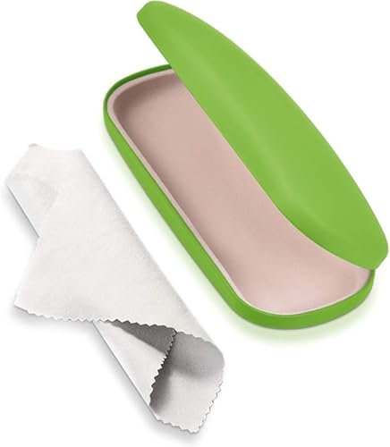 AkoaDa Brillenetui, Universell neutral Brillenetui Hartschalenetui, Geeignet für kleine und mittlere Gläser - Grün