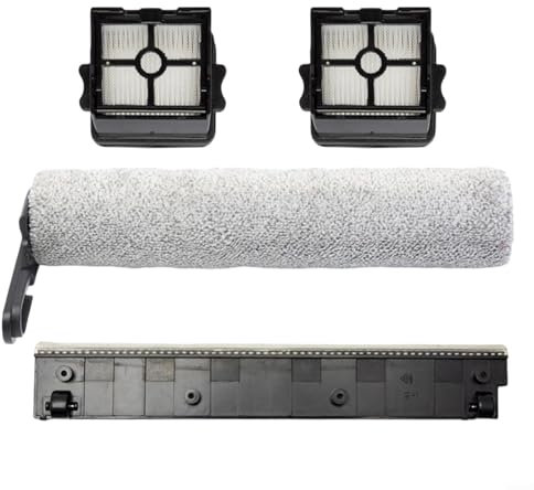 BlesConi Lot de 2 brosses de rechange pour aspirateur Ultenic AC1 Elite, brosse rouleau principale, 2 filtres, bande d'essuie-glace – Performance de nettoyage efficace