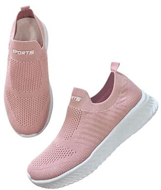 P&L ITALY COLLECTION Zapatillas Deportivas Sin Cordones Slip-On Mujer Comodas y Ligeras para Correr Trabajar Andar Pasear Casual Sneakers Pink 39