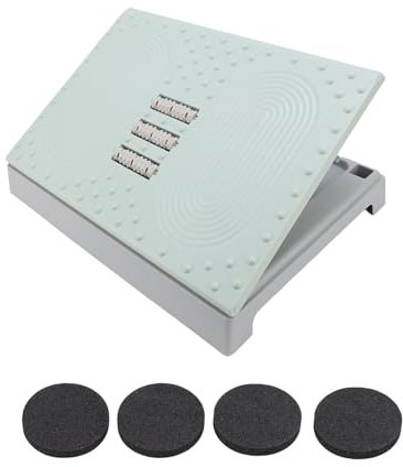 Fockety Height Adjustable Ergonomic Office Footrest, Non Slip Massage for Home and, Office Use with 5 Positions, Portable and Convenient, Under Desk Footrest, Desk Foot Stool, Foot (Green)