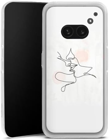Custodia di silicone compatibile con Nothing Phone 2a Custodia trasparente Cover per smartphone trasparente Line Art Coppia Amore