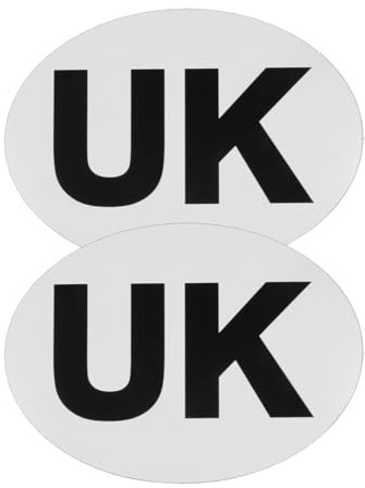 2 Pack UK Magnetic Car Stickers for Europe, 18x13.3cm UK Car Magnet Badge for Driving Abroad, Self Adhesive Magnet Plate Stickers, Waterproof & Easy to Attach Sign for Cars & Trucks