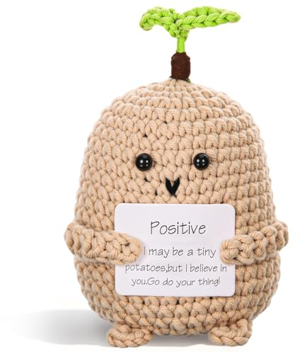Pocket Hug Positive Kartoffel - Kreative Strickwolle Kartoffel Puppe, Kleiner Glücksbringer Gestrickte Positive Potato, Gute Besserung Mutmacher Geschenk, Motivationsgeschenke für Frauen, Schwester