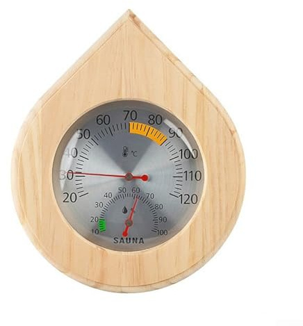 Sauna Thermometer, Holz Hochtemperaturbeständig Wandmontage Temperatur Luftfeuchtigkeit Meter für Sauna Raum Innen