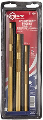 Mayhew Tools 61360 Brass Drift Punch, 3-Piece Set