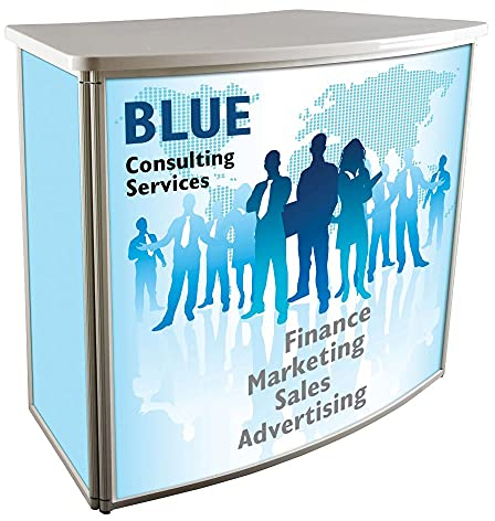 Drucksachen-Express.de Display Sales Messetheke Alu-Frame, Promotiontheke, Werbetheke, Verkaufstheke mit Aluminium-Profi