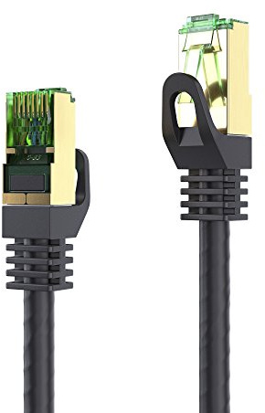 conecto 20.0m RJ45 Ethernet-Netzwerkkabel (S/FTP, PIMF, CCA AWG26/7), mit Cat7 Rohkabel (1 Stück) schwarz, CC50455