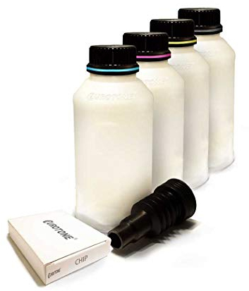 4X Müller Printware XXL Nachfüll Toner + Chips Set für HP Color Laserjet Pro M-254 M254dnw M254dw M254nw M280nw M-281 M281fdn M281fdw M281fw füllt CF540X CF541X CF542X CF543X 203X 203A