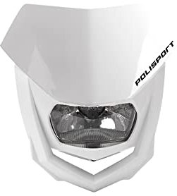 Polisport 8657400036 - HALO-Scheinwerfer aus Polypropylen mit Halogenlampe, kompatibel mit allen Motocross-/Enduro-Modellen in Farbe weiß