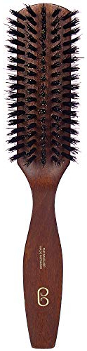 L'Artisan Brossier - Brosse à Cheveux Plate Lissoir en Hêtre Massif - 5 Rangs, 21,5 cm - Brosse Artisanale, 100% Naturelle, en Pur Poils de Sanglier - Fabrication Française