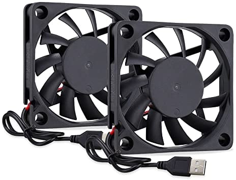 GDSTIME USB Computer Fan 60mm 5V USB Powered Fans 3500 RPM 14.3 CFM 6010 Cooling Fan 60 x 60 x 10mm for Xbox Game Console Inverter Transceiver Projector RV DVR Router